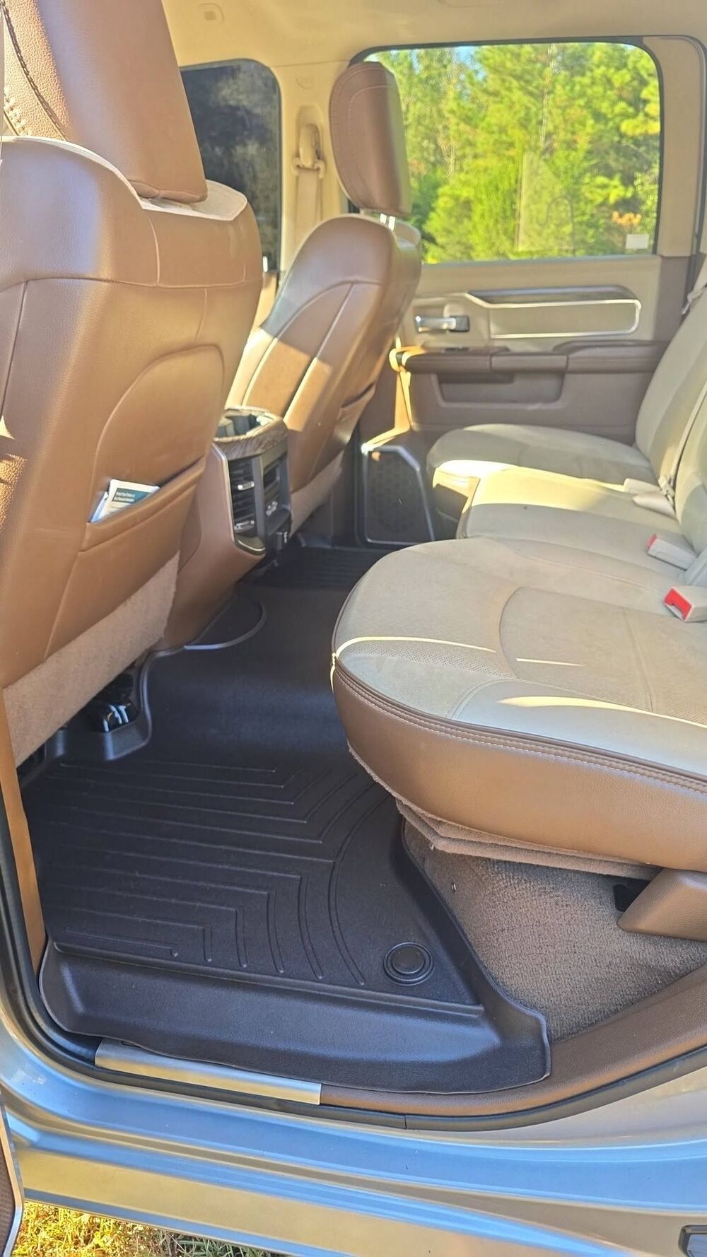 Ram 3500 rear seats and floor after an interior detail